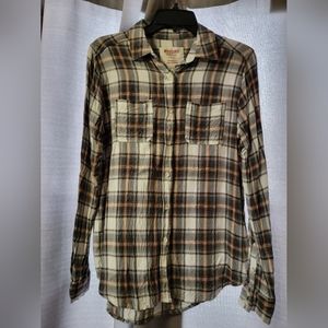 Mossimo Boyfriend Fit Plaid Blouse